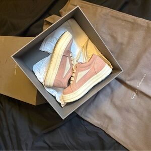 Rick Owens Pink and White Kids Sneakers